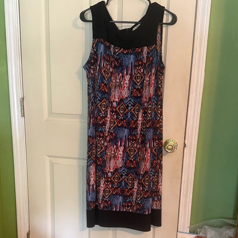 Cato Black and Multicolor Geometric Mini Dress